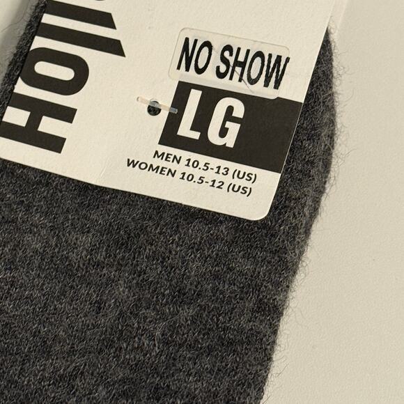Hollow Alpaca No Show Socks Warm Set of 2 Gray Unisex Sz Large - Picture 3 of 11